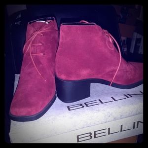 2" Dark red ankle  boots